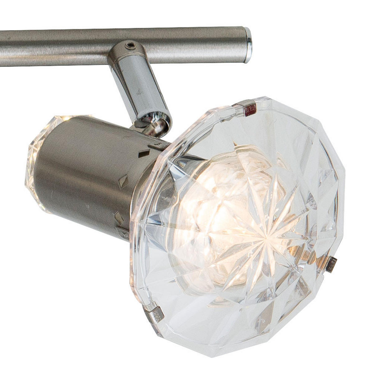 LED DECKENLEUCHTE Kristalle Silber - Silberfarben, Metall (70/10/14.5cm) - Globo Lighting