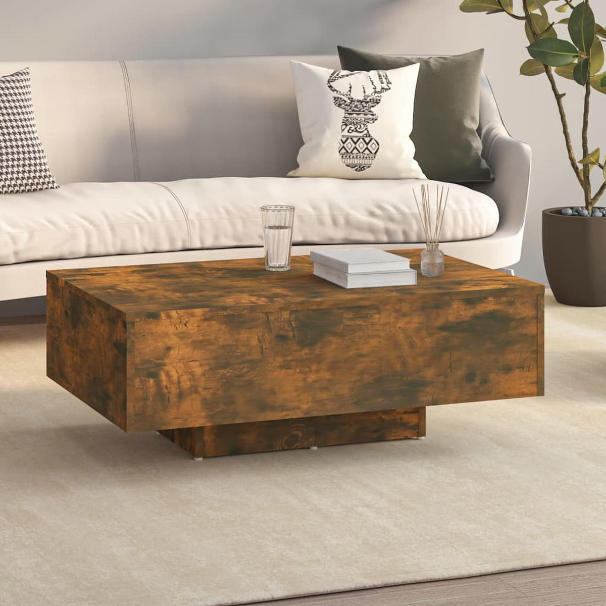 COUCHTISCH Räuchereiche 85x55x31 cm Holzwerkstoff - Braun, Holzwerkstoff (85/55/31cm) - furnicato