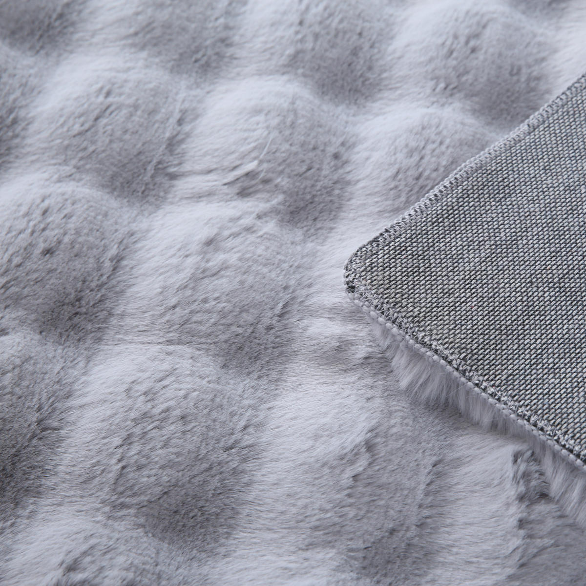 TEPPICH Waschbar Hochflor Uni Polyester Wohnzimmer Silber Läufer 80x150 - Silberfarben, Textil (80/150cm) - KADIMA DESIGN