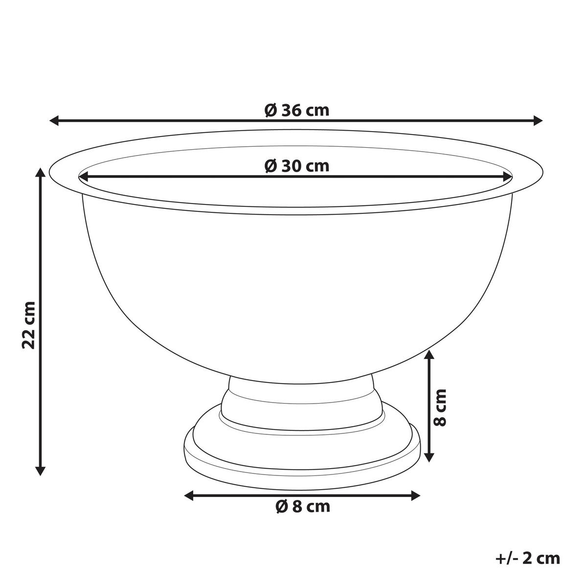 DEKOSCHALE Aluminium silber Tiwanaku - Silberfarben, Metall (22cm) - Beliani