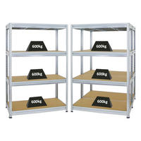 SCHWERLASTREGAL Dino 3er-Set mit 3x 180x120x60 cm Fachlast 600 kg Verzinkt - Silberfarben, Metall (360/180/60cm) - PROREGAL
