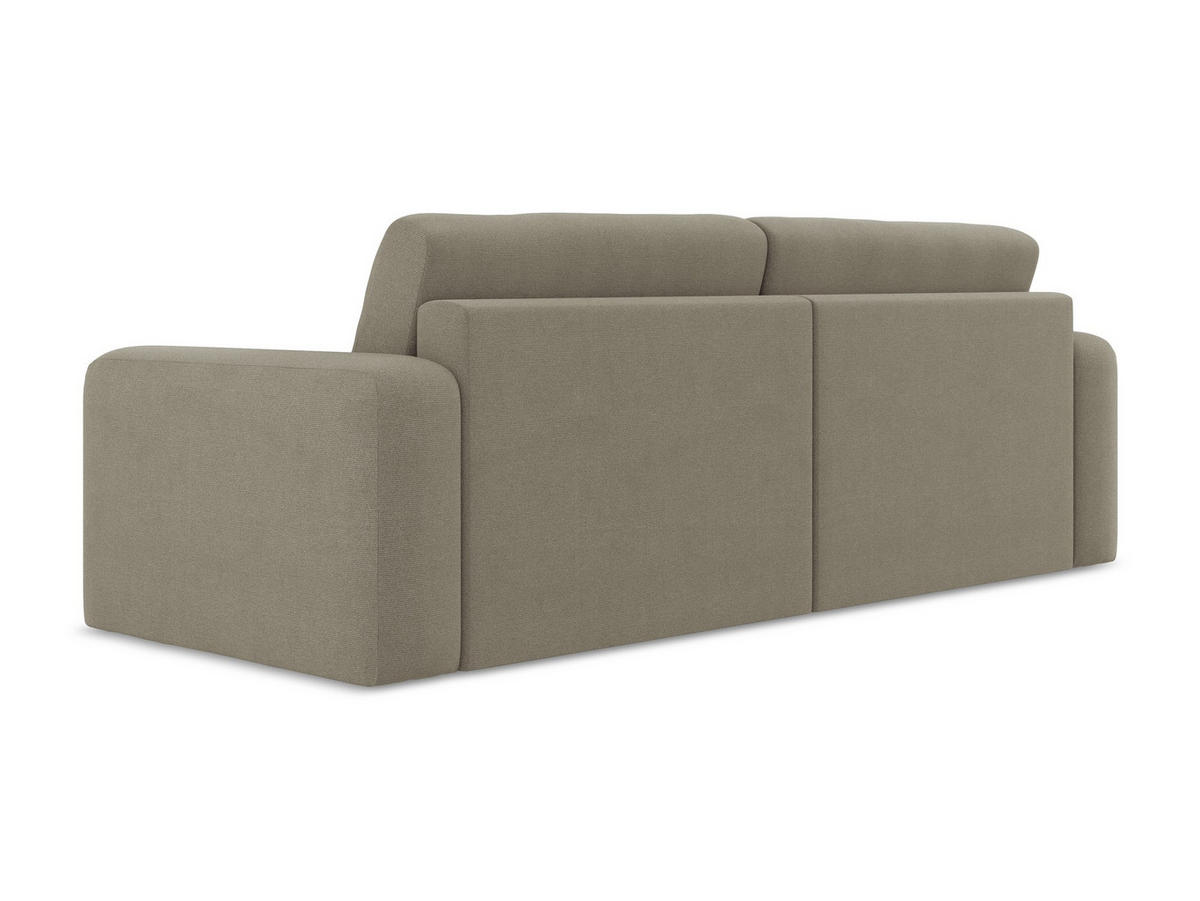 3-SITZER SOFA mit Schlaffunktion Strukturstoff Stoff Beige - Beige/Schwarz, Kunststoff/Textil (244/79/102cm) - Makamii