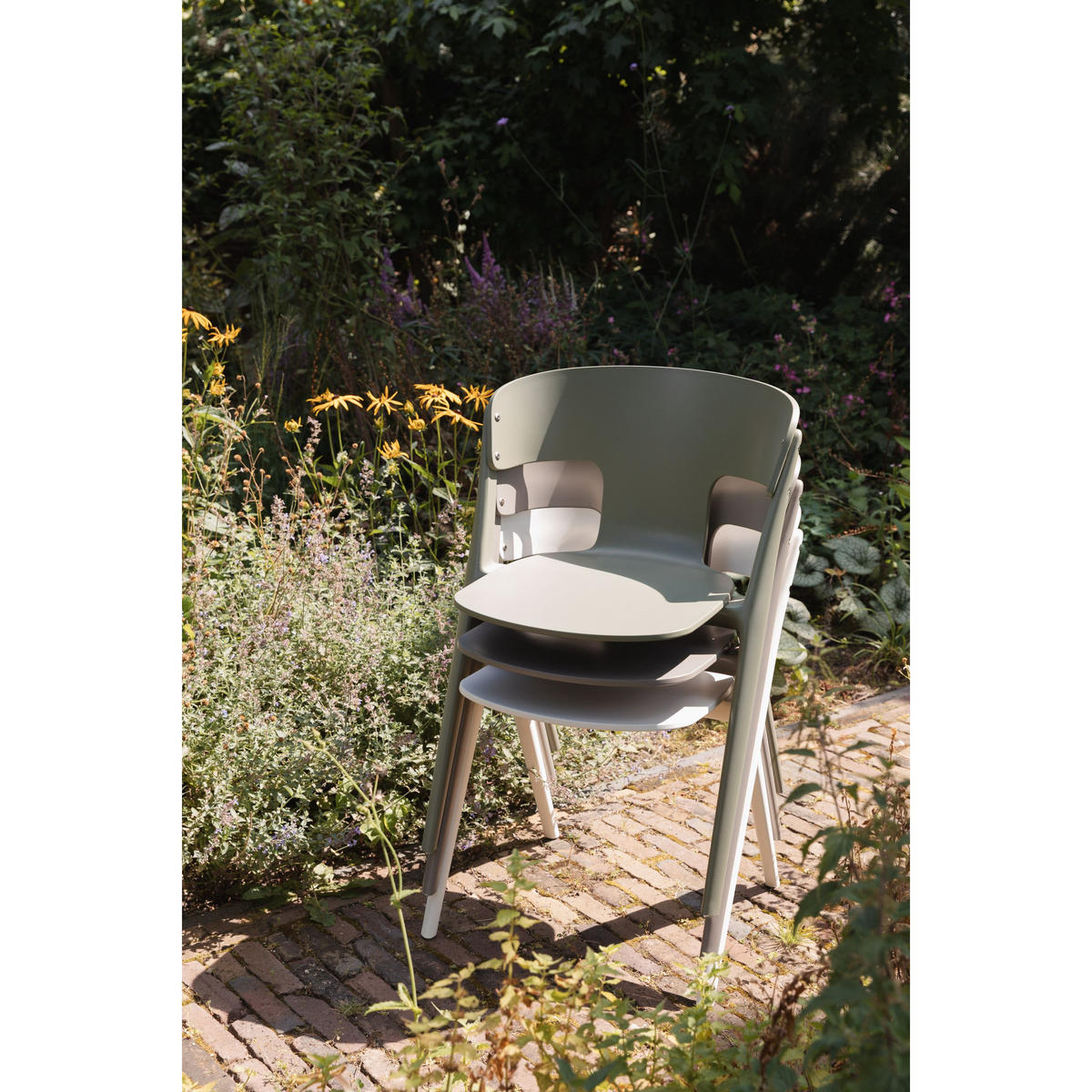 GARTENSTUHL Horizon Creme/ Weiß - 4 er Set - Beige, Kunststoff (57.5/75/52.5cm) - Zuiver