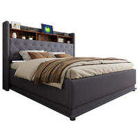 POLSTERBETT mit LED und Stauraum 180x200 cm Grau - Grau, Metall (180/200cm) - Meubliv