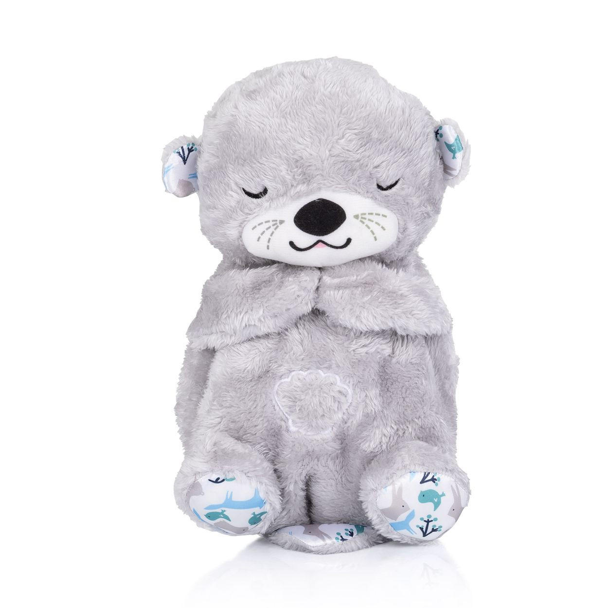 MUSIKSPIELZEUG Musik-Plüschtier Otter PILD0250 grau Polyester, Geräusche, Lichter, Lernspielzeug, Motorik, Einschlafhilfe - Grau, Textil (18/30/10cm) - Chipolino