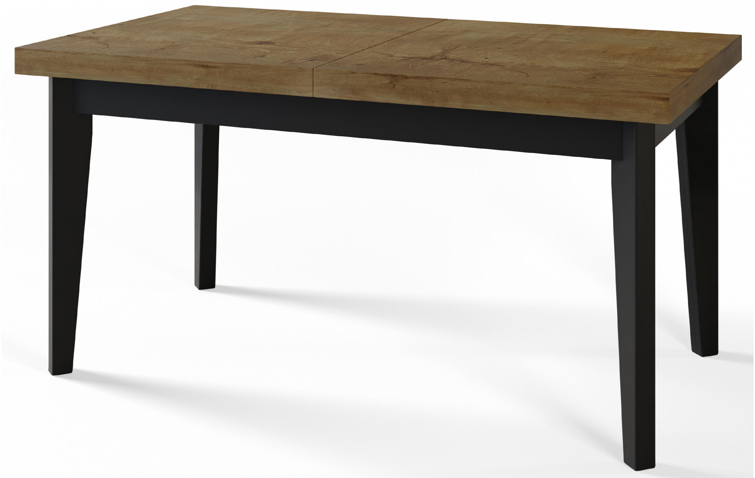 ESSZIMMERTISCH SKANDI, ausziehbarer Tisch: 200-300X100X78 cm, Farbe: LEFKAS, mit Holzbeinen in Farbe Schwarz - Dunkelbraun/Schwarz, Holzwerkstoff (200/100/78cm) - Alpi-Möbel