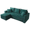 ECKSOFA Luis mit Schlaffunktion Grün Samt - Silberfarben/Grün, Kunststoff/Textil (148/238cm) - Bromarkt