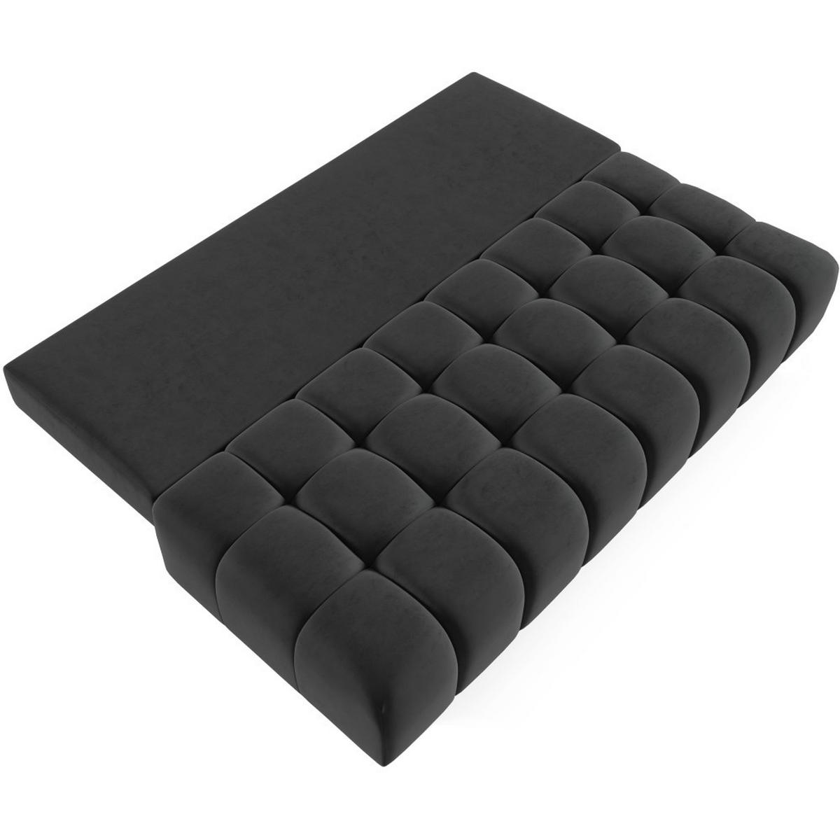 SCHLAFSOFA Bergen im Veloursstoff, Schwarz - Schwarz, Textil (197/93/100cm) - Beautysofa