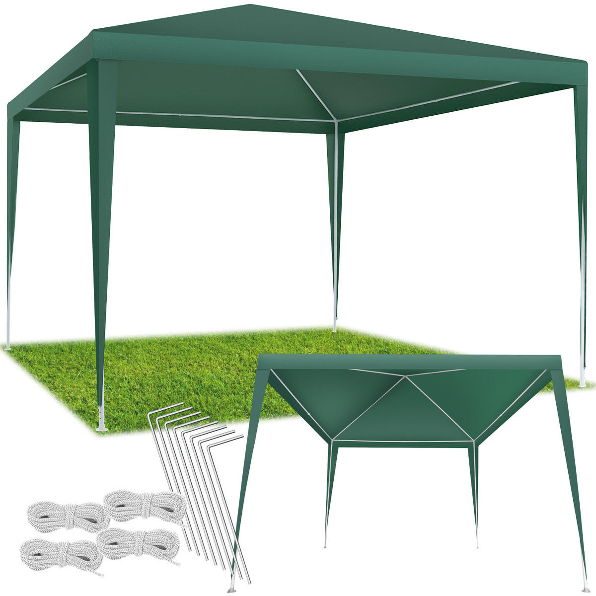 PAVILLON Farah,wasserdicht,grün - Grün, Kunststoff (300/250/300cm) - tectake