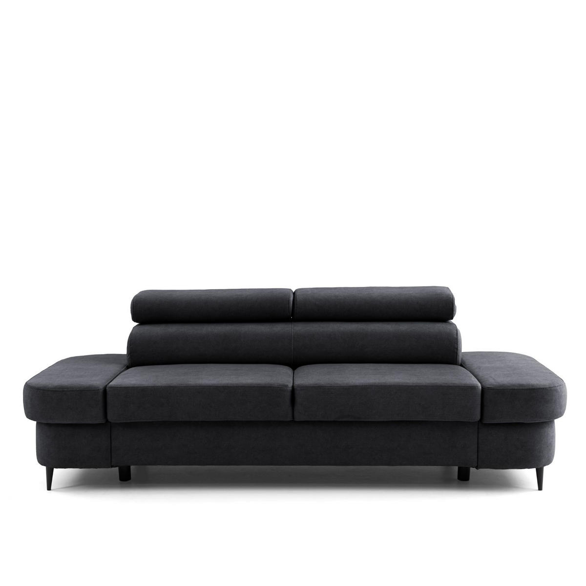 2-SITZER Sofa PRIAM 206 cm Velours Schwarz - Schwarz, Holz/Textil (206/95/102cm) - Muffo