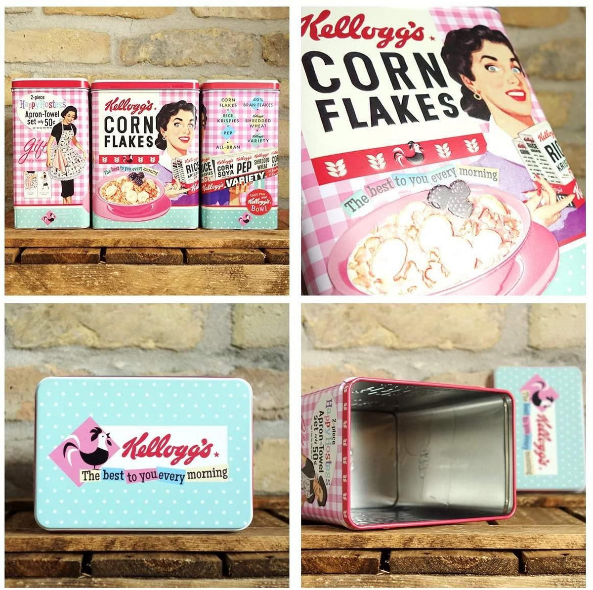 VORRATSDOSE L Kellogg's Happy Hostess - Multicolor, Metall (14/20/10cm) - Nostalgic-Art
