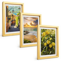 BILDER SET 3er Set - 20x30 cm Goldrahmen - Straßen, Meer, Strand, Zitrusbäume - Goldfarben, Kunststoff (20/30cm) - TULUP