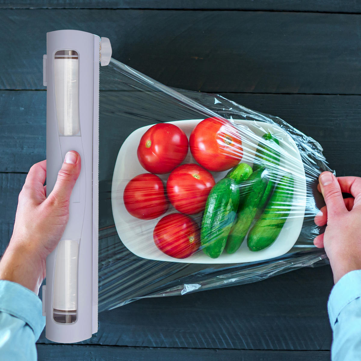 2XFOLIENSCHNEIDER - Grau, Kunststoff/Metall (37/5/8cm) - Relaxdays