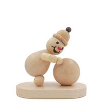 HOLZFIGUR Schneemann Junior mit Schneekugel unten auf Sockel 9 cm - Multicolor, Holz (9/1/0.1cm)