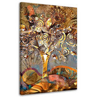 WANDBILD Baum der Liebe - G. Klimt Reproduktion 70x100cm - Goldfarben, Textil (70/100cm) - Feeby