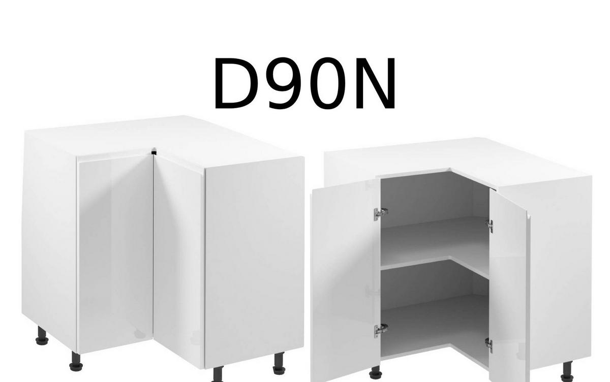 WINKELKÜCHE 320 cm x 320 cm x 200 cm- Aspen KA20-M320 - in Weiß/Hochglanz - Weiß Hochglanz, Holz (840/212/58cm)