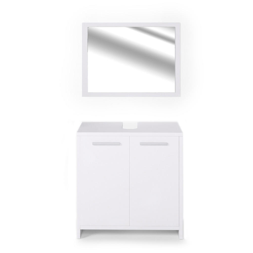 BADMÖBEL-SET Kiko Weiß 2 Teile - Weiß, Holzwerkstoff (58/60/33cm) - Vicco