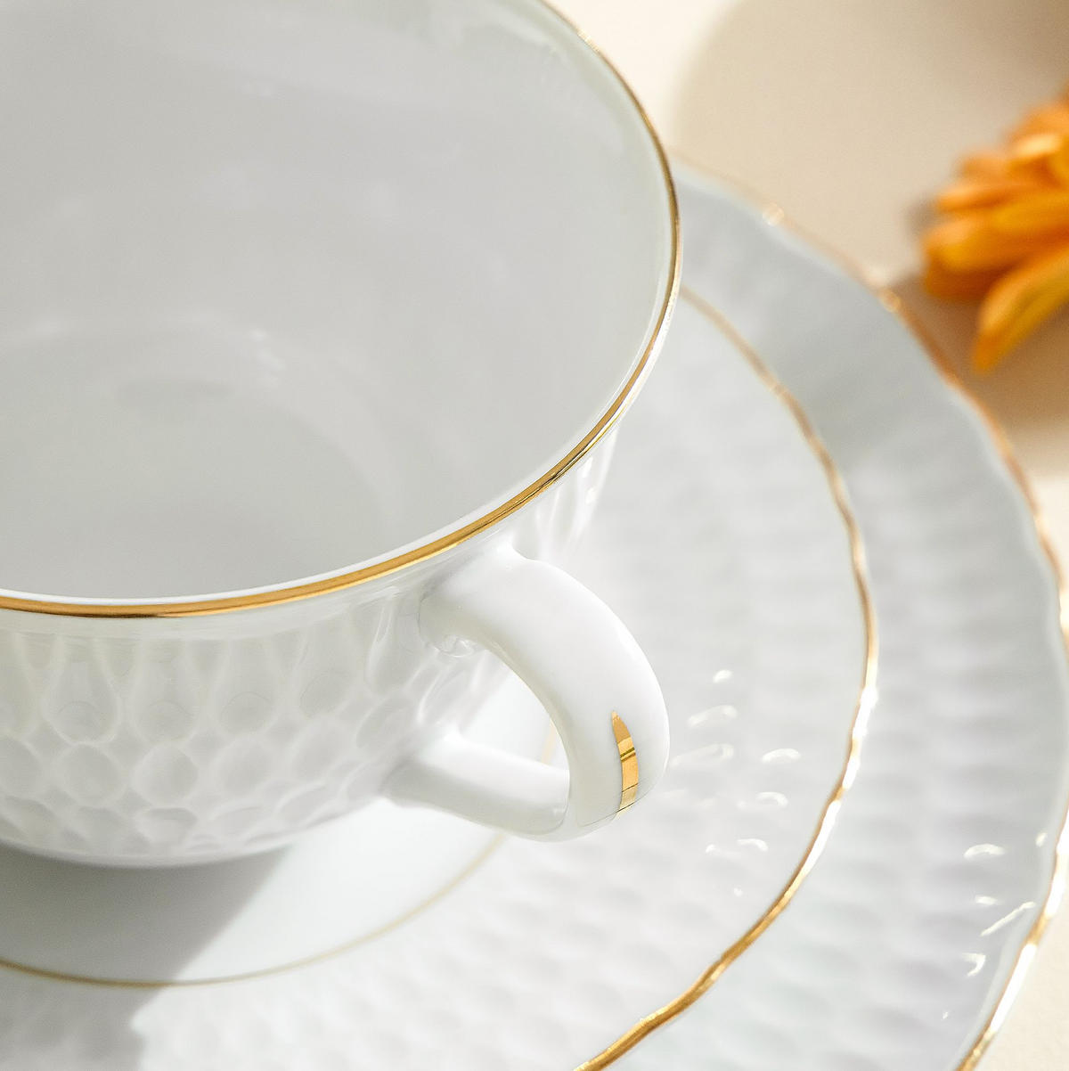 SUPPENSCHALE CMIELOW SOFIA GOLD 6-tlg aus Porzellan - Weiß, Keramik - KONSIMO®