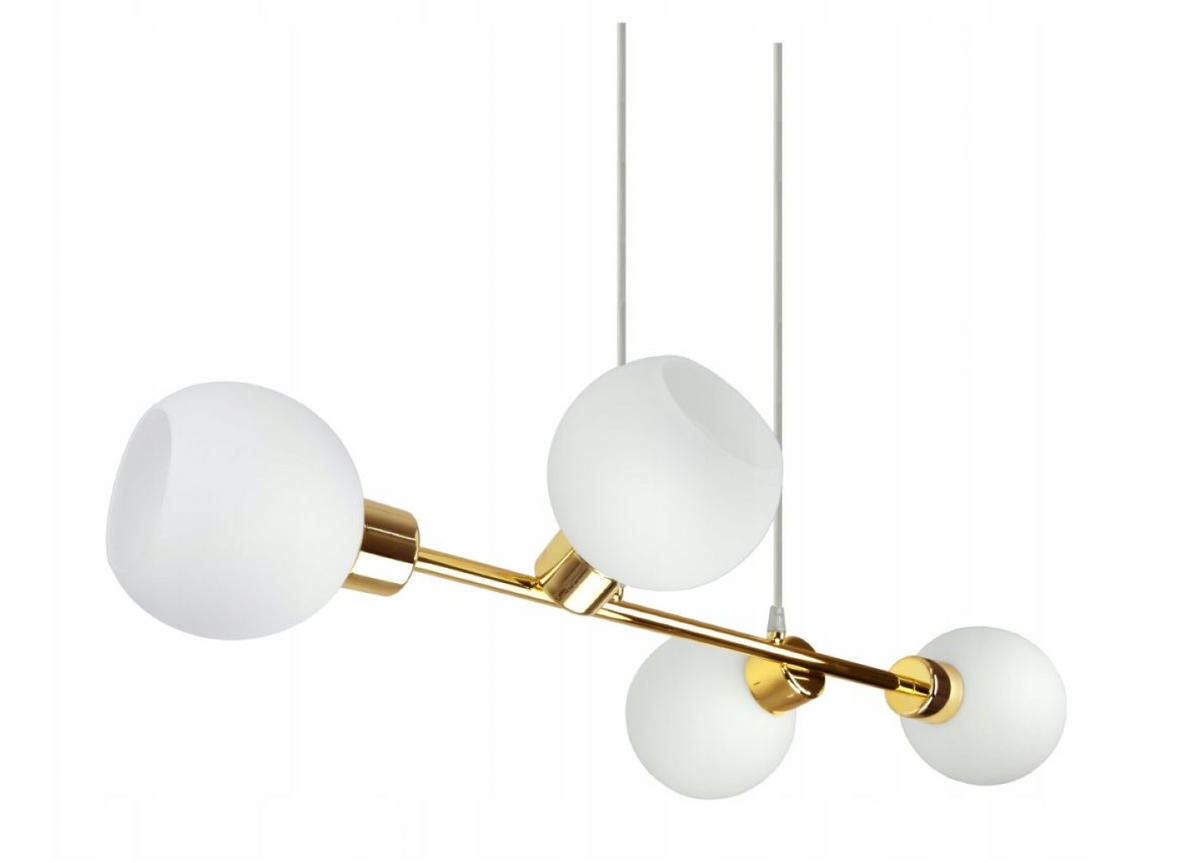 PENDELLEUCHTE GOLDGLAS - Goldfarben/Weiß, Glas/Metall (40/85/100cm) - kiki design