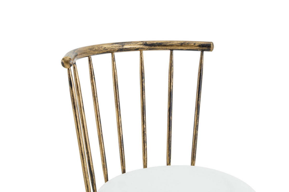 BARHOCKER Braun-Weiß 2er-Set im Windsor-Stil mit Metallgestell und gepolstertem Sitz - Braun, Leder (39/96/39cm) - PANGIVO