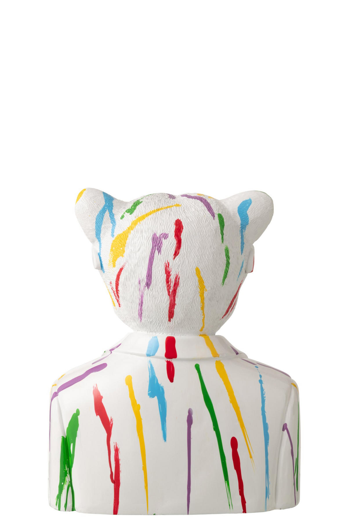 LEOPARD FARBFLECKEN - Weiß, Glas/Naturmaterialien (19.5/31.5/26cm) - J-Line