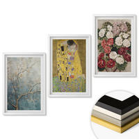 WANDBILDER 3er-Set - 40x60 cm Weißer Rahmen - Blumen des Baumes (Gemälde von Klimt) - Weiß, Kunststoff (40/60cm) - ArtPrintCave