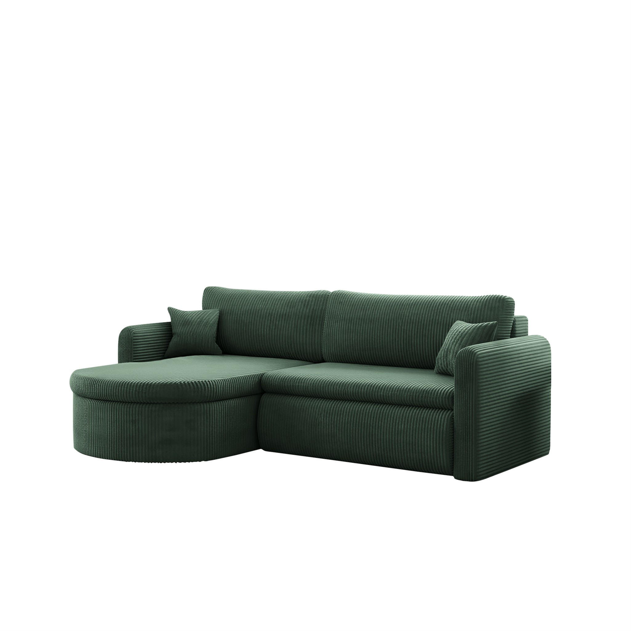 ECKSOFA Feliz In Poso - Grün, Holzwerkstoff/Textil (160/250cm) - Fun Möbel