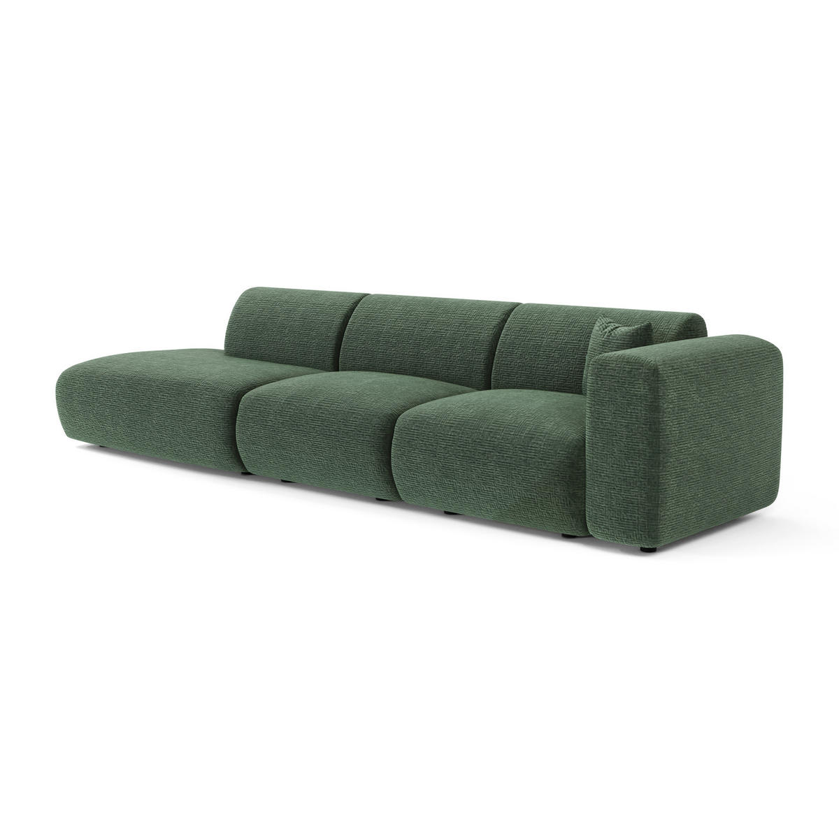SOFA 5-Sitzer Gemusterter Samt Smaragdgrün 310cm - Smaragdgrün, Textil (310/73/96cm) - Sia Home