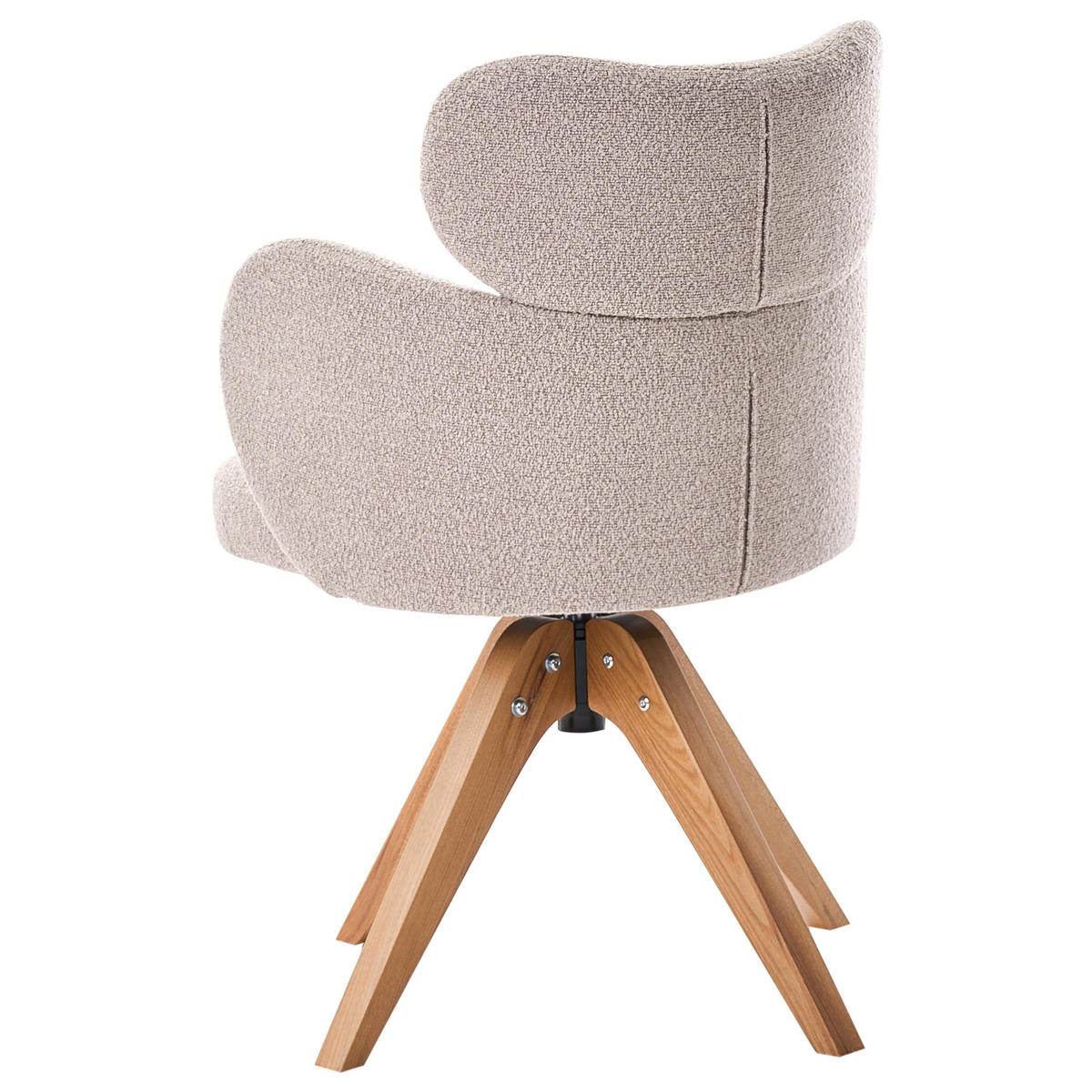 JÍDELNÍ ŽIDLE otočná Bouclé Béžová Marcy - béžová, textil (60/85/66cm) - Beliani