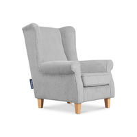 OHRENSESSEL MILES Kord-Bezug Petfriendly, grau - Hellgrau, Holzwerkstoff/Buchenholz (82/105/97cm) - KONSIMO®