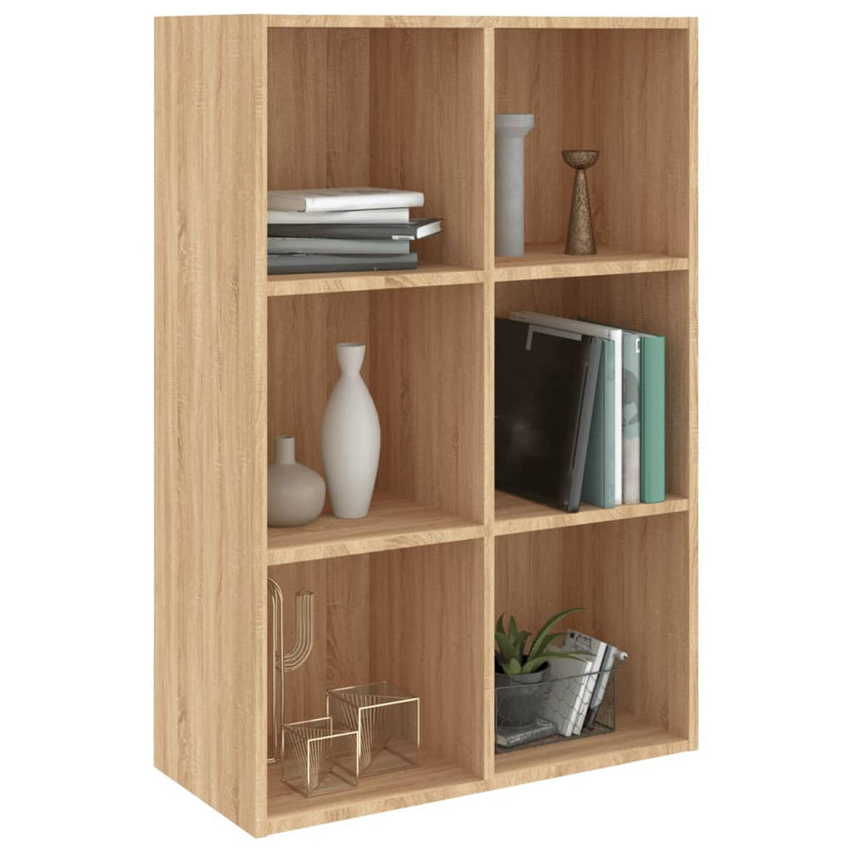 SIDEBOARD mit 6 Fächern 66/30/98 cm aus Holzwerkstoff Sonoma-Eiche Dekor - Sonoma Eiche, Holz (66/98/30cm) - vidaXL