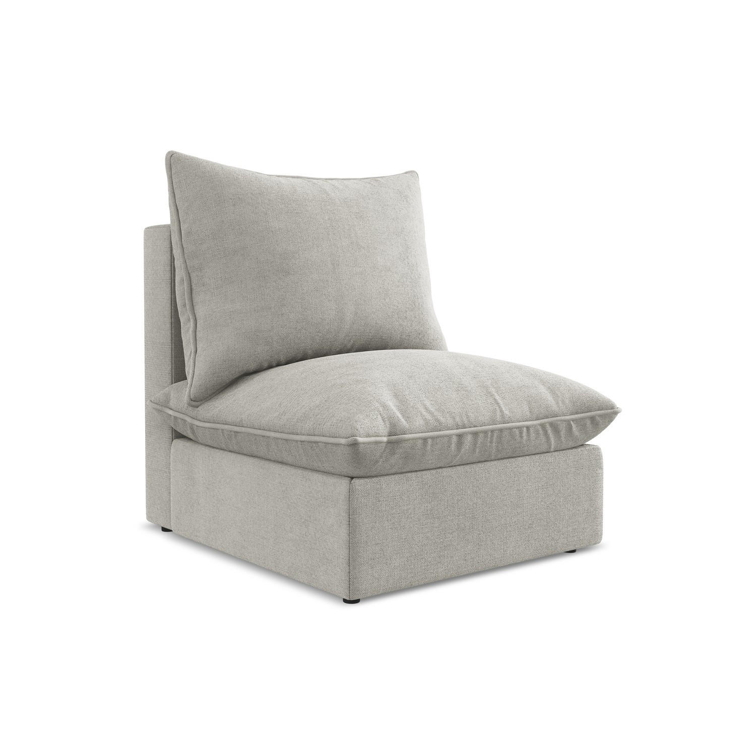 SOFAELEMENT Strukturstoff Grau - Hellgrau/Schwarz, Holzwerkstoff/Kunststoff (75/77/90cm) - LaMiaSofa