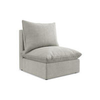 SOFAELEMENT Strukturstoff Grau - Hellgrau/Schwarz, Holzwerkstoff/Kunststoff (75/77/90cm) - LaMiaSofa