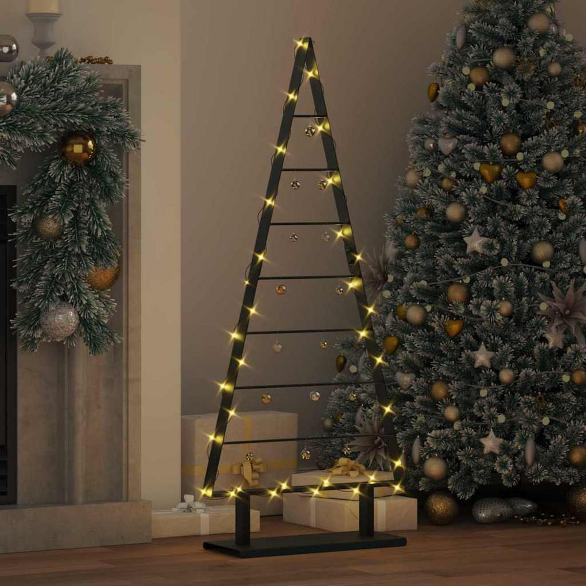 WEIHNACHTSBAUM Metall 54.5/20/125.5 Cm Schwarz Stahl - Schwarz, Metall (125.5cm) - vidaXL