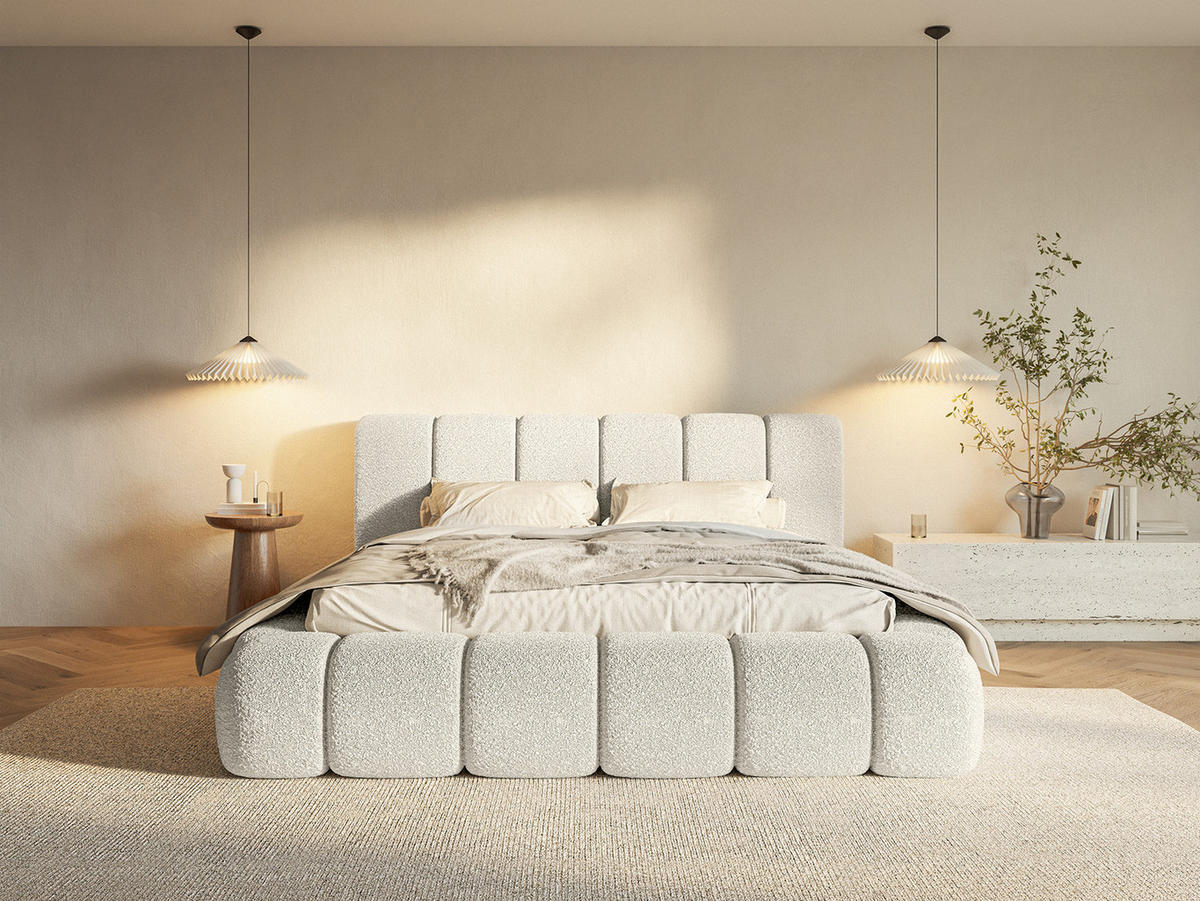 POLSTERBETT Goa 160x200 cm, Cremeweiß - Weiß, Textil (160/200cm) - Fedve