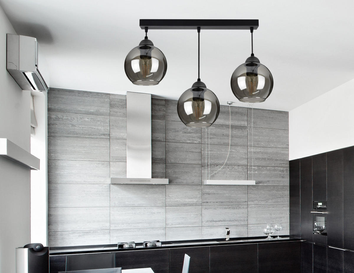 PENDELLEUCHTE HAGEN - Schwarz, Glas/Metall (15/70/70cm) - kiki design