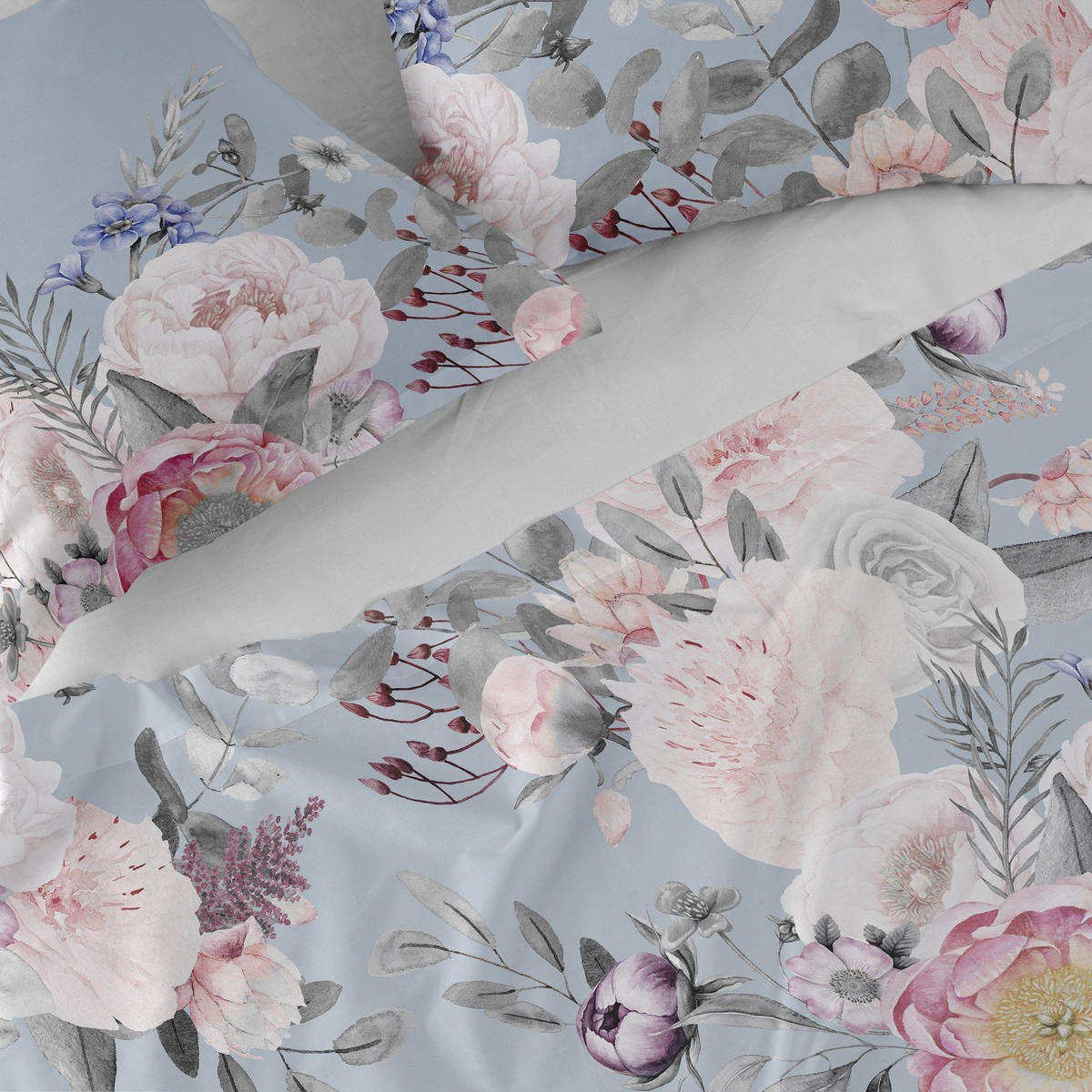OBERBETTLAKEN soft bouquet 180x270 cm mehrfarbig - Multicolor, Textil (180/270cm) - Happy Friday