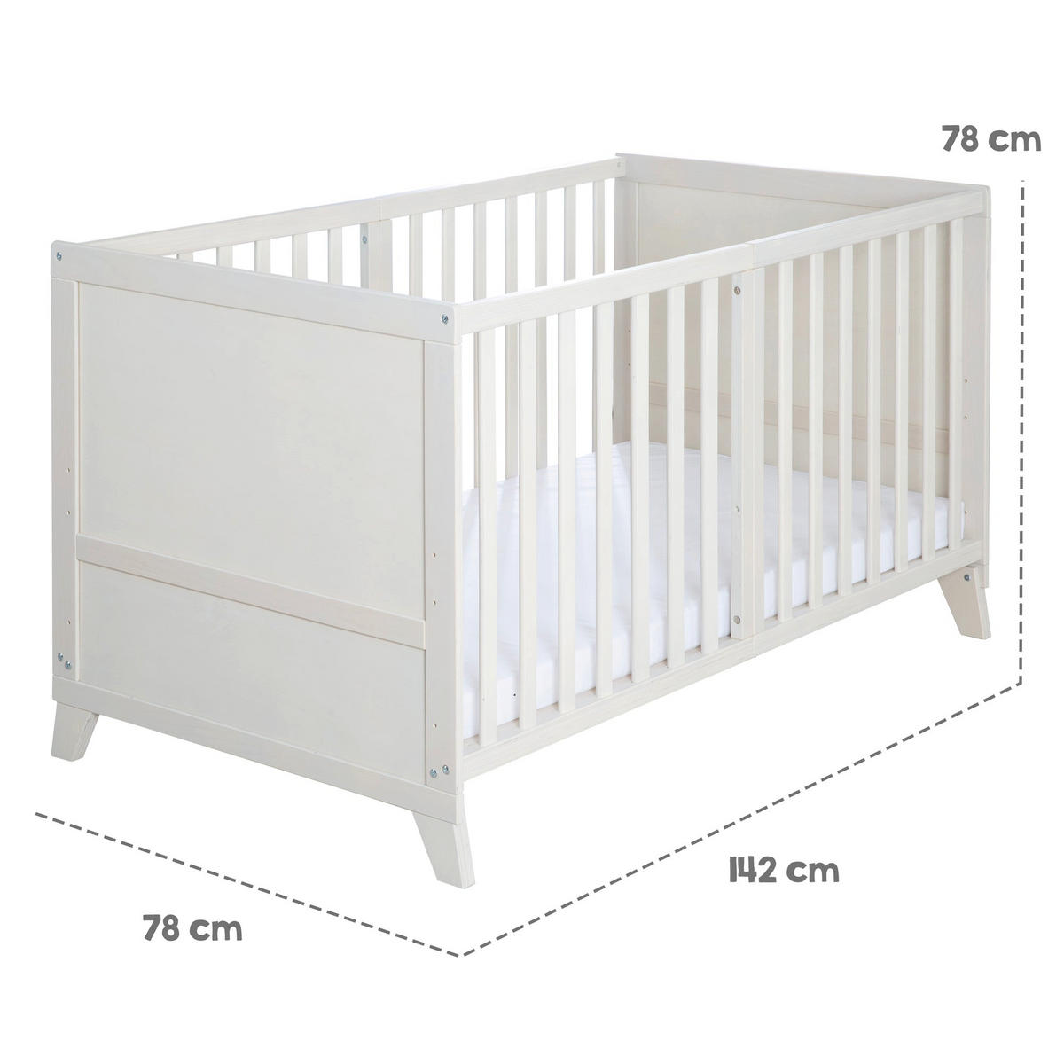 BABYBETT 'Savanna Friends' 70 x 140 inkl. kompletter Ausstattung - Naturgrau / Beige - Weiß, Holz (70/140cm) - Roba