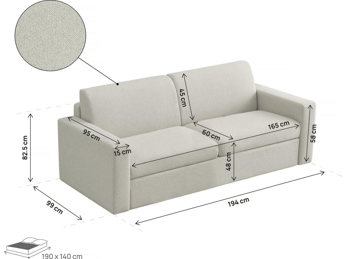 SCHLAFSOFA Diana Grau - Grau, Textil/Metall (194/82/99cm) - Habitat Garten
