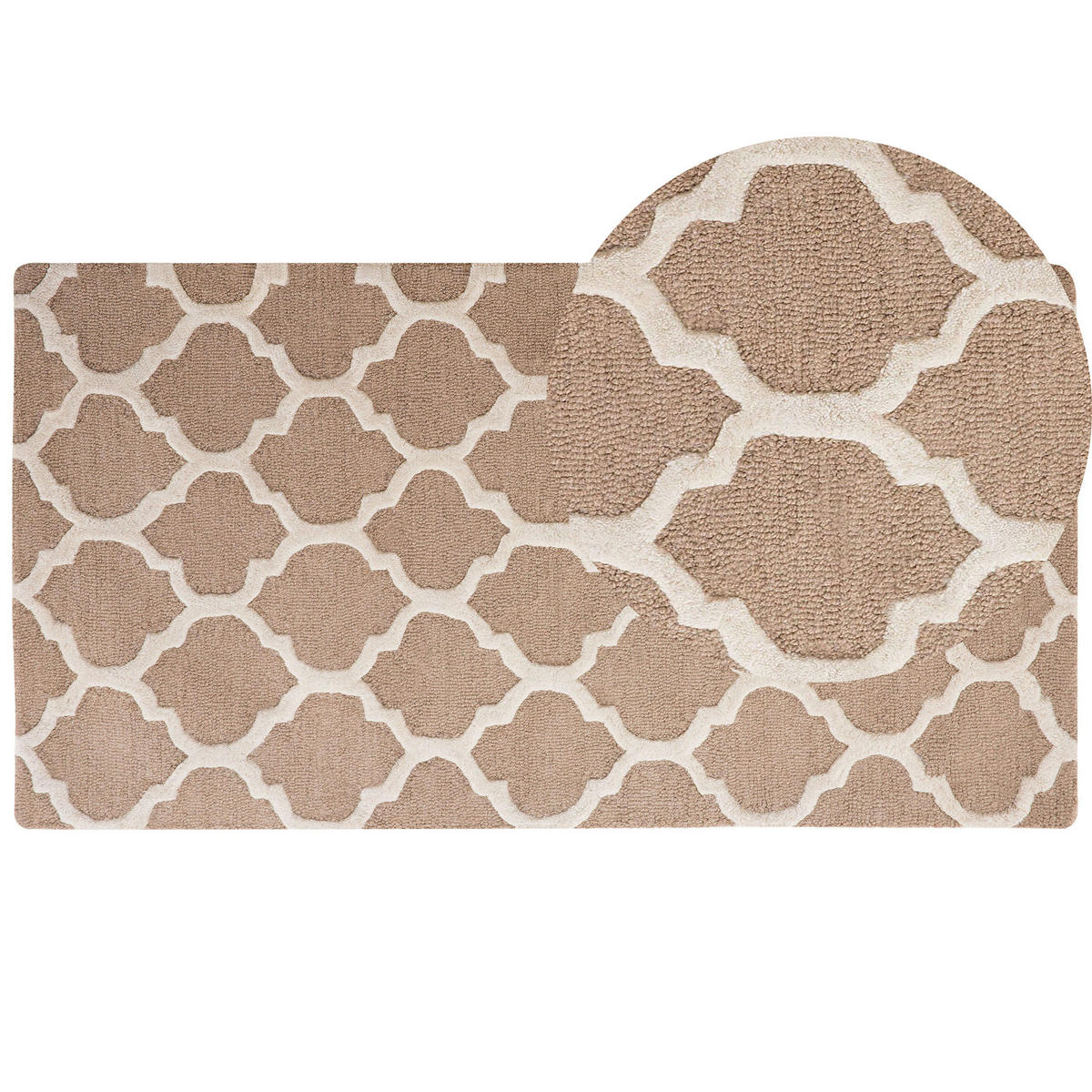 KURZFLOR-TEPPICH Erbaa 150/80 cm - Beige, Textil (80/150cm) - Beliani