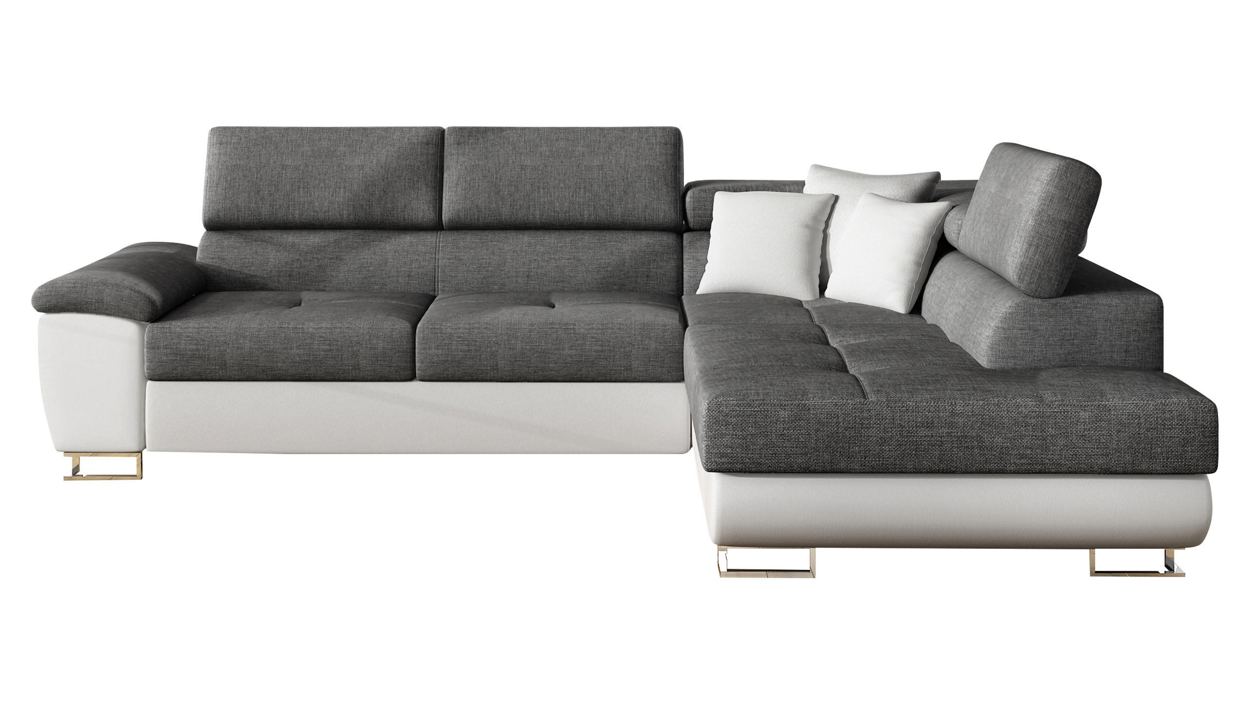 ECKSOFA Cotere Lux, Seite: Rechts - Grau, Holz/Textil (270/202cm) - MIRJAN24