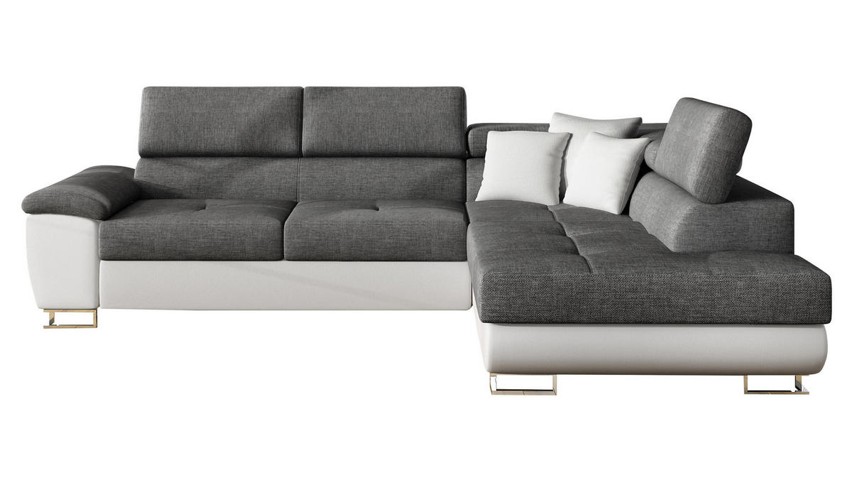 ECKSOFA Cotere Lux, Seite: Rechts - Grau, Holz/Textil (270/202cm) - MIRJAN24