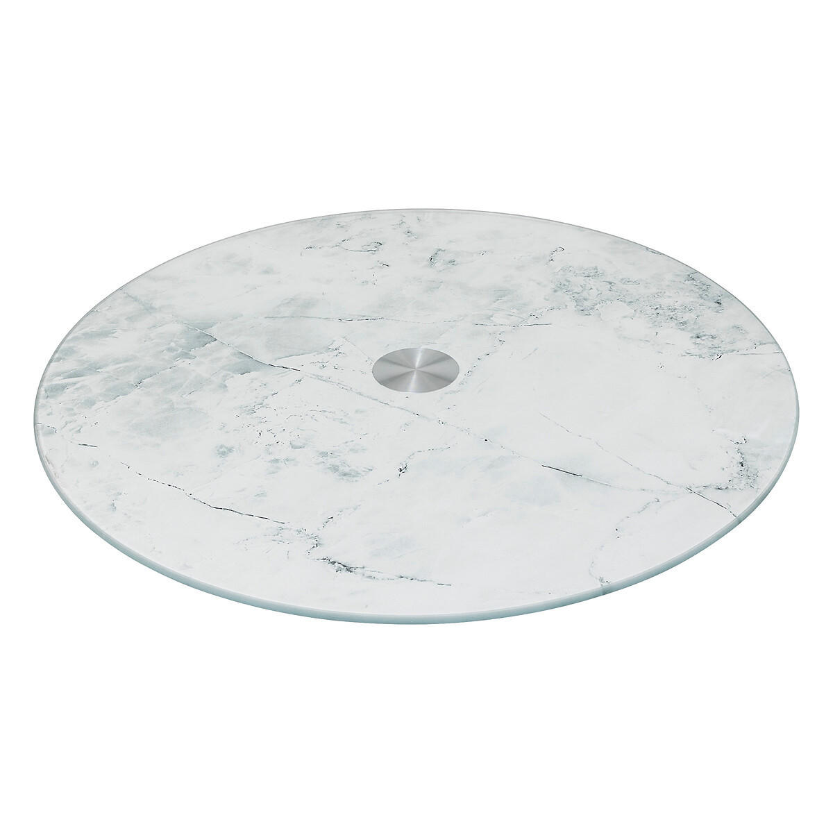 GLASPLATTE mit Marmoreffekt Weiß 31,9/31,9/2,5 cm - Weiß, Glas (31.9/2.5/31.9cm) - 5five Simply Smart