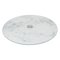 GLASPLATTE mit Marmoreffekt Weiß 31,9/31,9/2,5 cm - Weiß, Glas (31.9/2.5/31.9cm) - 5five Simply Smart