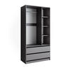 KINDERKLEIDERSCHRANK Elmo Anthrazit 100 x 200 cm mit 2 Schubladen - Anthrazit, Holzwerkstoff (100/200/50cm) - Vicco