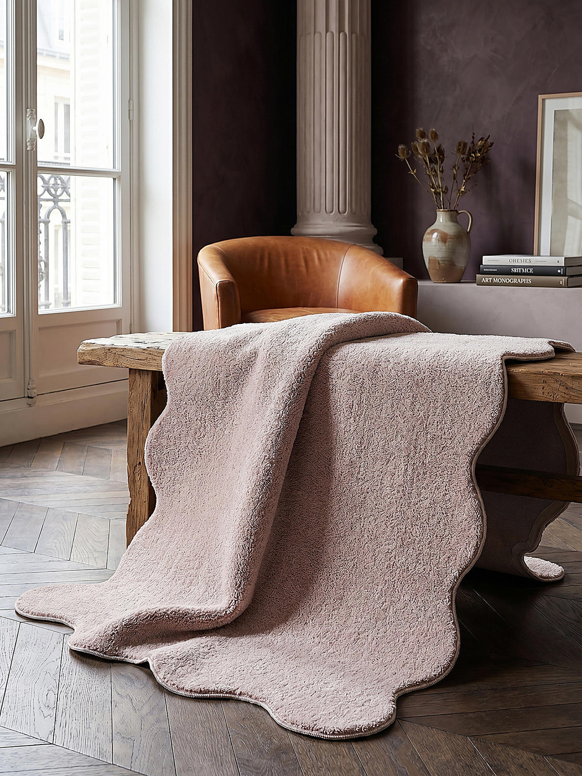 HOCHFLORTEPPICH Antirutsch Uni TIRSO Polyester Puderrosa 140 x 200 cm - Rosa, Textil (140/200cm) - KADIMA DESIGN
