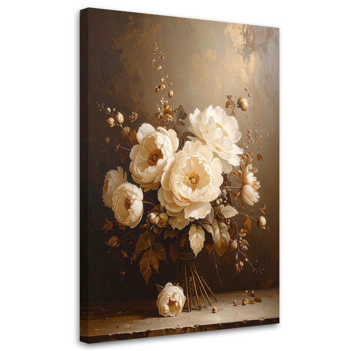 LEINWANDBILD Blumen 80x120cm - Braun, Textil (80/120cm) - Feeby