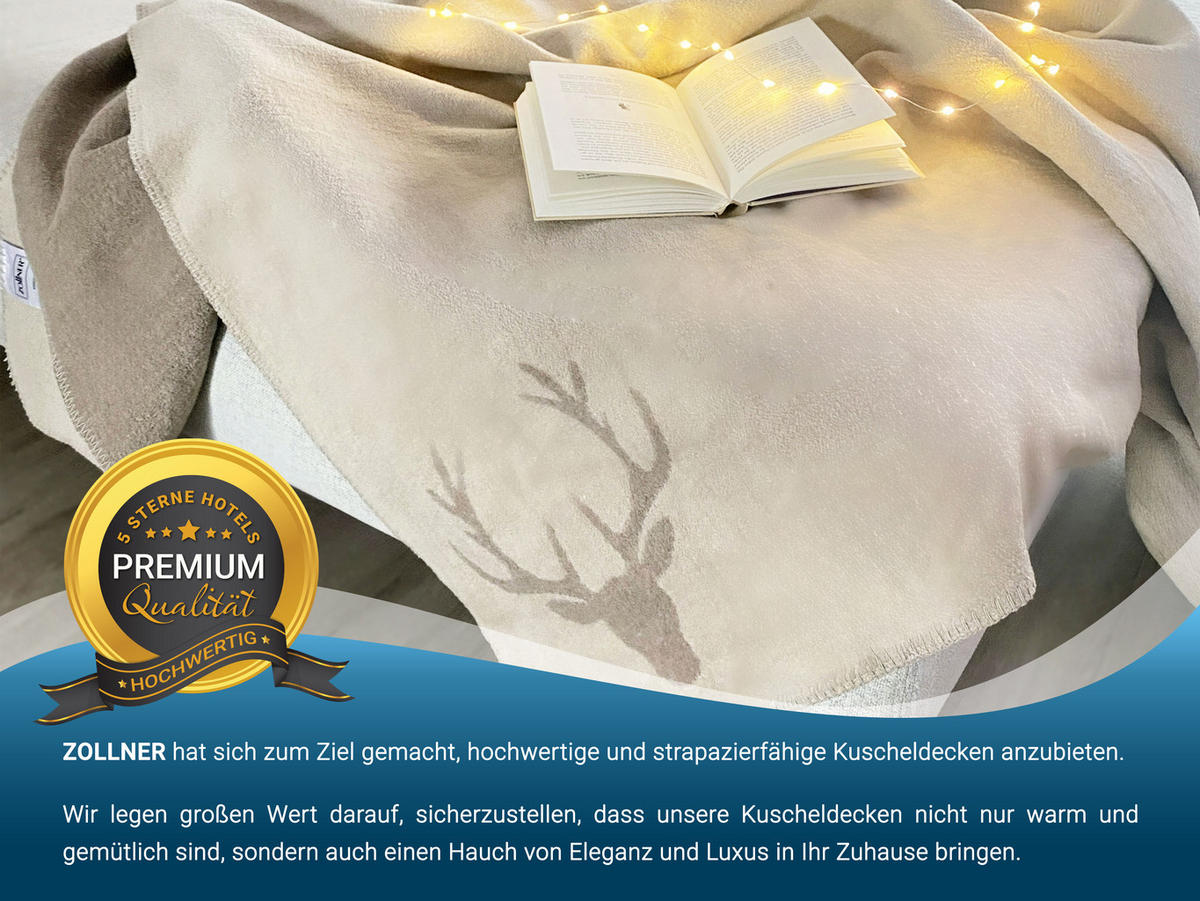 KUSCHELDECKE, 150x200 cm, 60% Baumwolle, 40% Polyacryl, Braun - Braun, Naturmaterialien (150/200cm) - Zollner