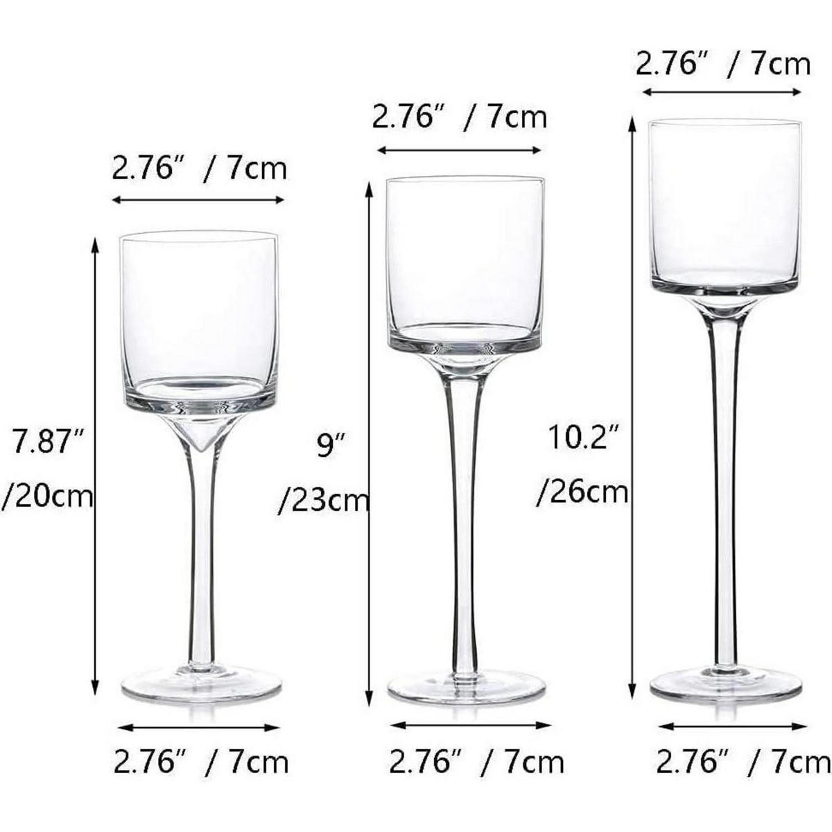 TEELICHTHALTER 30er Set Glas 20/23/26cm Farblos - Transparent, Glas (7/25.9/7cm)