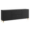 KOMMODE Phuket Graphit Schwarz / Rautenmuster 180 / 39 / 69cm - Goldfarben/Graphitfarben, Holz/Holzwerkstoff (180/69/39cm) - Feldmann-Wohnen